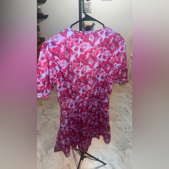 Large all over print tie front A-line dress from SHEIN. Purple/pink - Picture 5 of 6